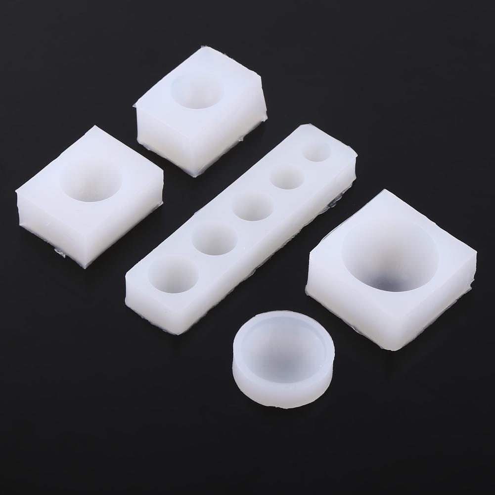 5pcs Round Silicone Molds,   Epoxy Resin Jewelry Making Molds, Half Round Cabochon Silicone Mold Set for Crafting Various Shapes and Sizes