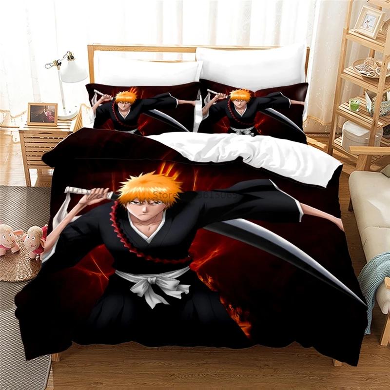 Домашний текстиль Аниме BLEACH Мультфильм 3d Постельное белье Пододеяльник Наволочка Европа/Австралия/США Односпальная Двуспальная Королева Размер King Size