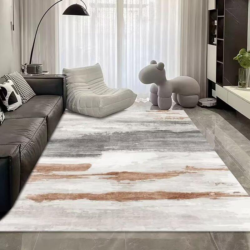 Простой Легкий Роскошный Утолщенный Ковер из Кристального Бархата, Коврик для Пола под Кофейный Столик в Гостиную Спальню, Ковер с Синими Абстрактными Чернилами