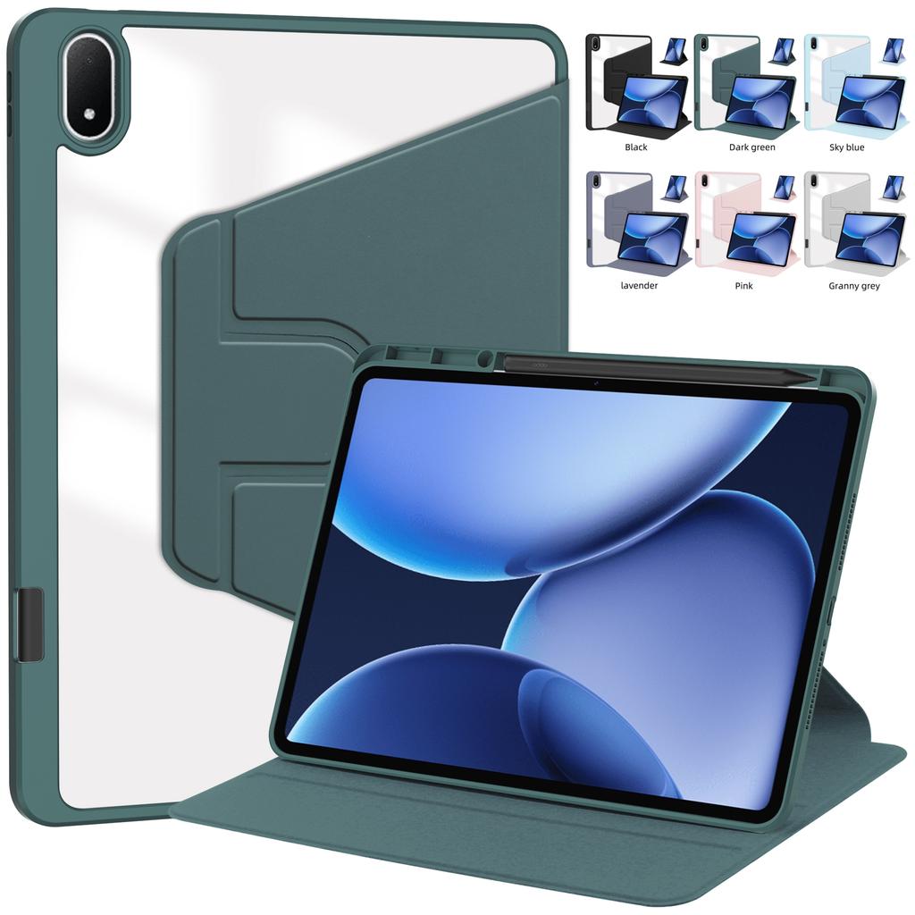 For OPPO Pad 4 Pro 13.2 inch Case OPD2409 360 Rotating Stand Tablet Funda for OPPO Pad4 Pro 13.2" Pencil Holder Clear back