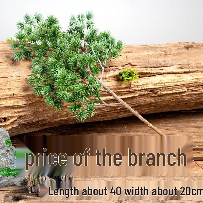 Artificial Pine Bonsai with Juniper Branches and Dried Flowers