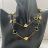 90cm Long 20-flower Classic Four-leaf Clover Necklace for Women 18K Non-fading Necklace Sweater Chain