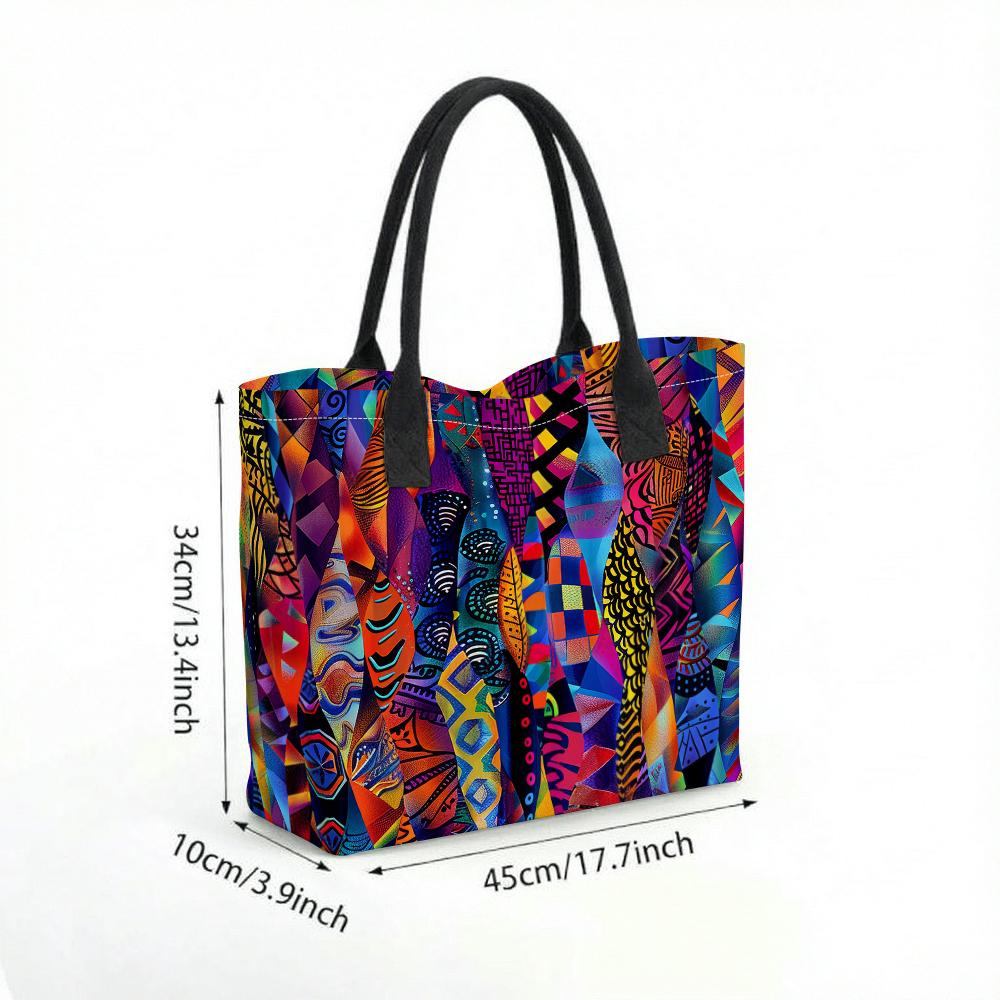 Colorful Tribal Pattern Tote Bag Casual Large Capacity Daily Bag