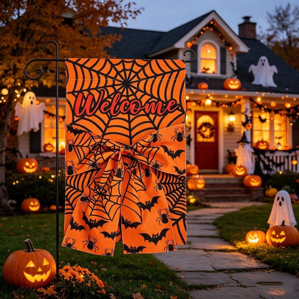 Creative Halloween Garden Flag Cloth Fall Garden Flag Multipurpose Autumn Harvest Flag Home Decor