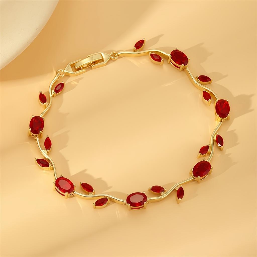 Vintage Vine Gemstone Patchwork Bracelet for Women Luxurious Colorful Niche Design Buckle Bracelet French country-style exquisite accessories for