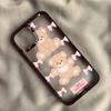Милый розовый бант Маленький милый медвежонок Чехол для телефона Для iPhone 16 Pro Max 15 14  13 12Mini 11 XR XS X 7Plus Ударопрочный Прозрачный Жесткий Чехол