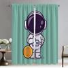 Kitchen Curtains for Camera Astronaut Cartoon Elegant Room Curtains 2 Pieces Living Room Curtain Halloween Decoration Partition