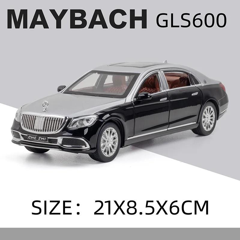 RNV4 1:24 Mercedes-Benz Maybach GLS600 Alloy Model Car Diecast Toy Car Simulation Sound & Light Vehicle Toys Model Gifts For Kids C98
