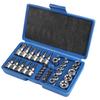 Набор торцевых головок Torx и E-Torx (звездочка) 34 шт. Привод 1/4" 3/8" 1/2" Наружные Внутренние Защитные биты E-torx Ручной инструмент