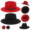 Two Tone Wide Wool Fedora Hat Panama Hat Casual Jazz Hats For Men Women