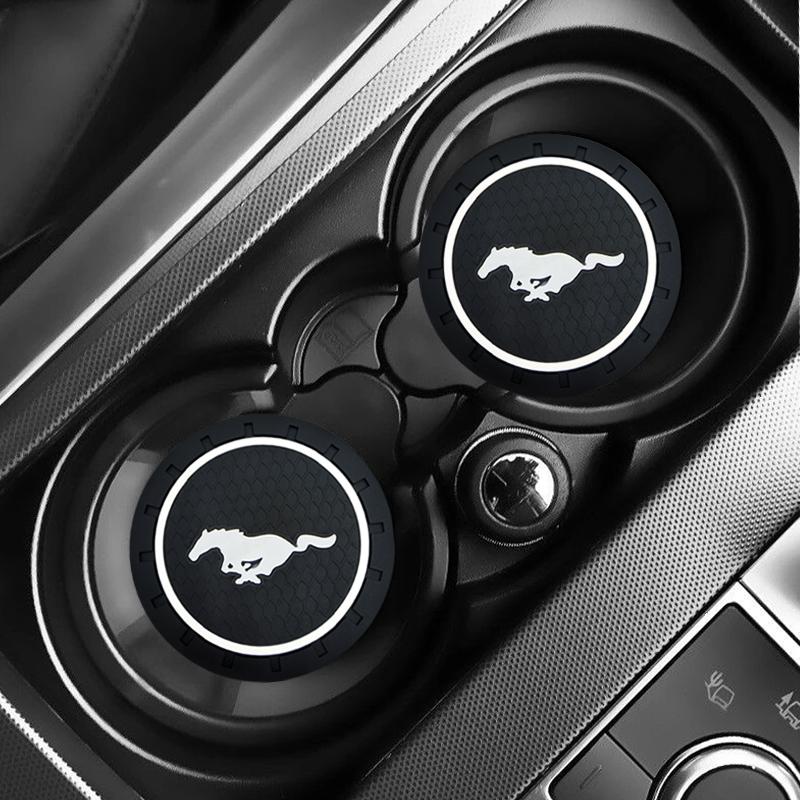 Автомобильная наклейка 1/2 шт. Термостойкая подставка под стакан для автомобиля Силикагель Подставка в слот для стакана Грязезащитная подкладка Для Ford Mustang 2.3T Shelby GT350 GT500 GT 2015