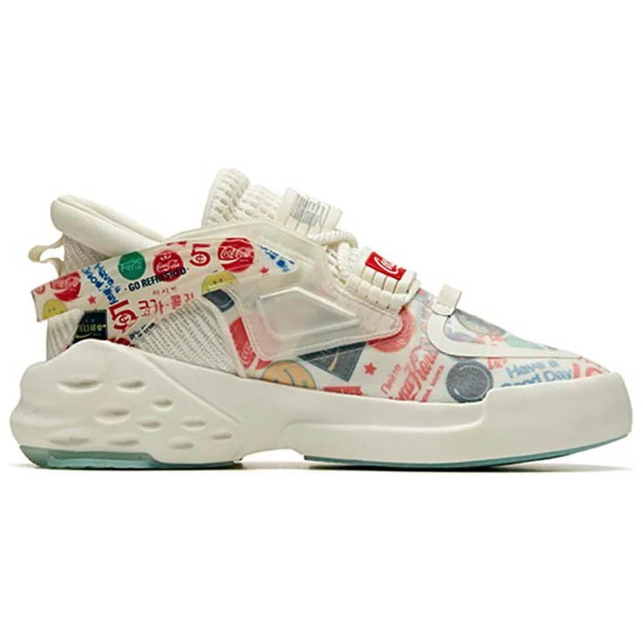 Anta Bastard Cushioning Slip Resistant Abrasion Resistant Low top Chunky Sneakers Women's White Red Blue (Unisex)
