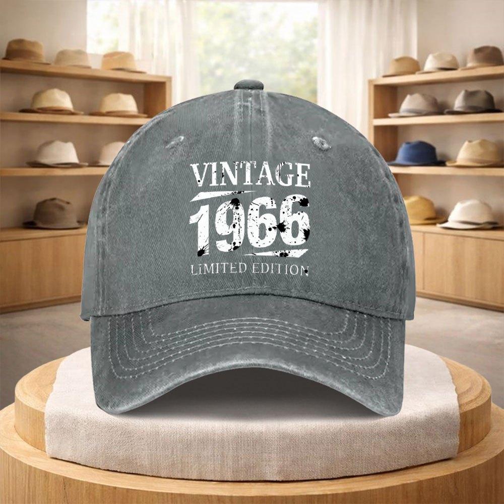 Vintage Limited Edition Text Pattern Adjustable Baseball Cap for Unisex and Women