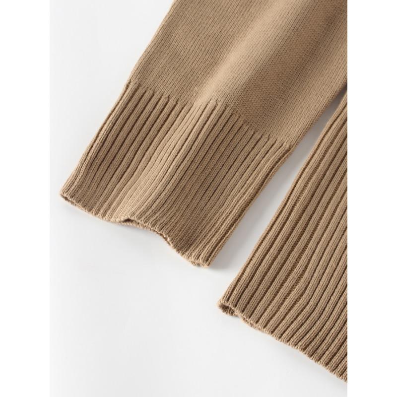 Женский весенне-летний кардиган с приталенным воротом, длинный рукав, круглый вырез, вязаный свитер