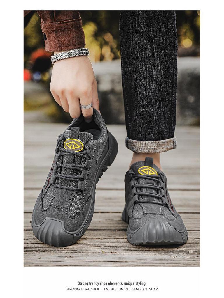 Новые осенние износостойкие мужские повседневные низкие рабочие туфли - удобные и модные для улицы и охраны труда