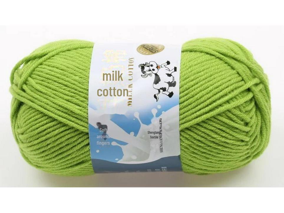 Комплект из 5 нитей детской шерстяной шапки и шарфа из молочной хлопковой пряжи средней толщины, ручная работа