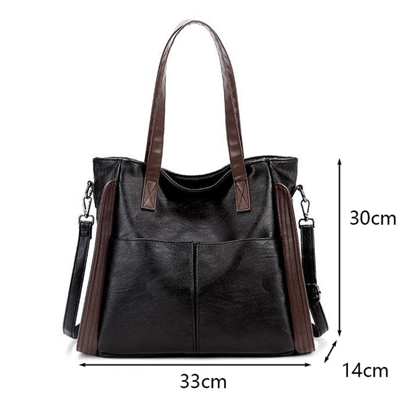 Casual Large Capacity Handbag Shoulder Bag For Women Vintage PU Leather Crossbody Bag