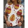Летний топ с круглым вырезом и принтом 3D пасхальных яиц и масок, модные повседневные женские футболки с короткими рукавами