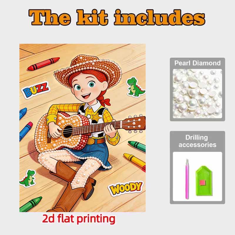 Disney Pearl Painting Toy Story Trish for Beginners and Adults, DIY Pearl Diamond Art Painting Kit for Home Wall Decor Gifts