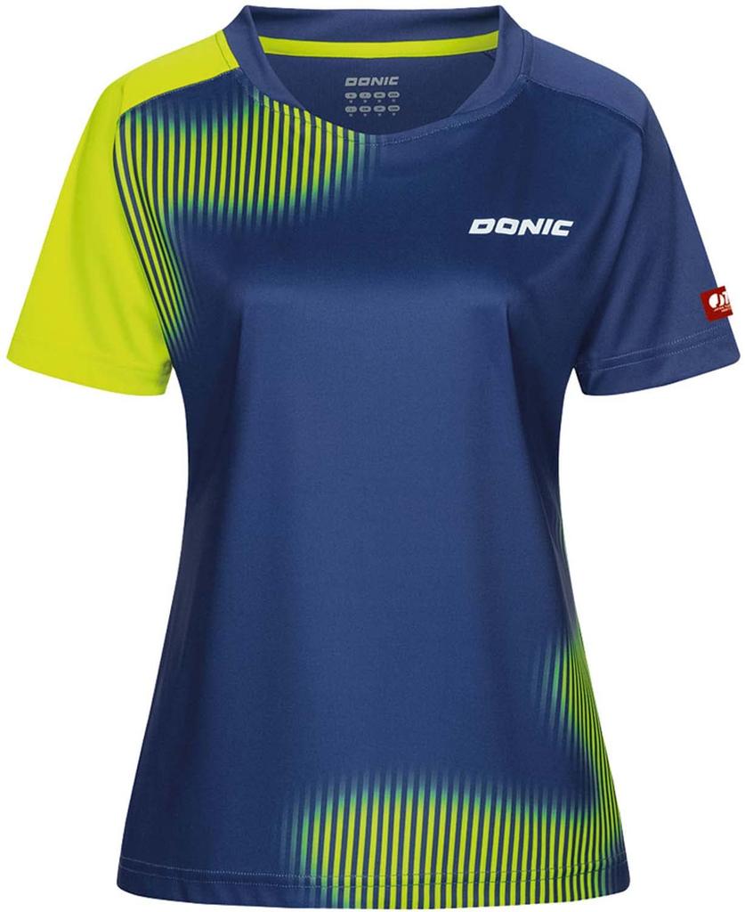 Donic Women's Peak Table Tennis Uniform, J.T.T.A (Japan Table Tennis Association) Approved, Navy/Yellow (CBEA), Size M, GL146