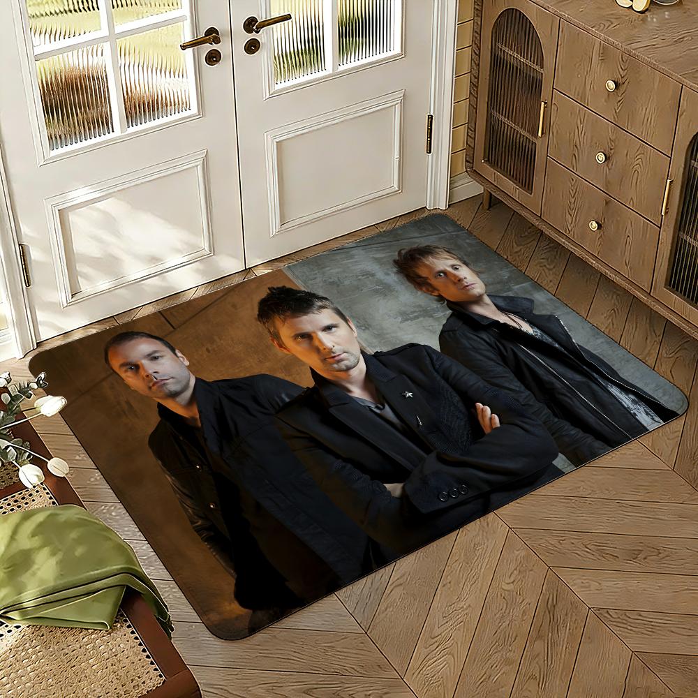 Alternative rock the muse band Floor Mat Soft Thickened Absorbent Non-Slip Bedroom Living Room Door Mat Home Decor Flannel Rugs