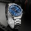 Blue Watch for Men Fashion Stainless Steel Quartz Watches Waterproof Chronograph Wristwatch Relogio Reloj Montre Uhren