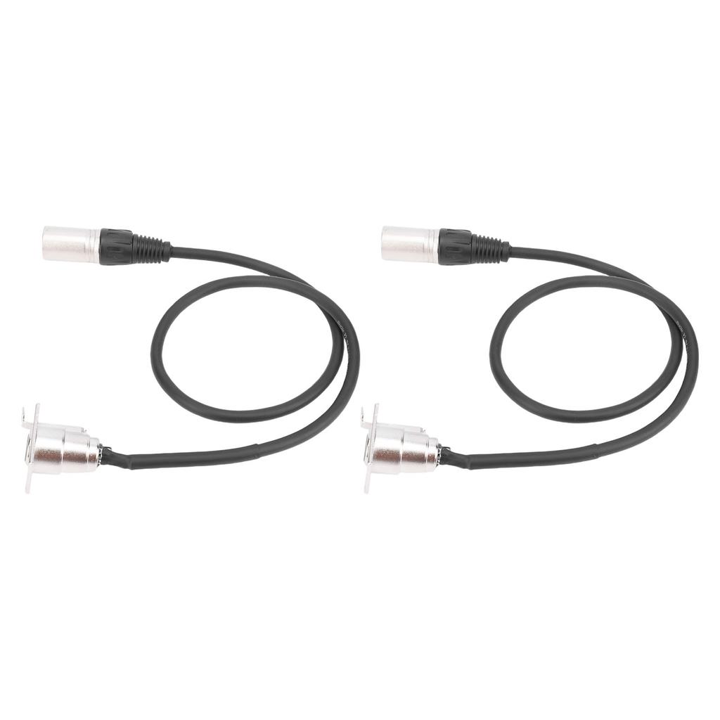 2 Pcs XLR Pass Through Cable No Solder D Type XLR Cable Mic Feed Pass Thru Converter for Stage Box Patch Panel Floor Box