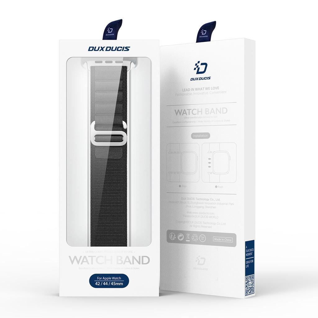 Dux Ducis GS Black Sport Buckle Strap for Apple Watch 1-9/SE (41/40/38 mm)