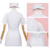 Anime Blue Hair Girl Rabbit Hole Nurse Cosplay Suit Sexy Nurse Outfit with Stockings and Nurse Cap Female Role Play Party Dress