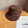 Solid Women Fashion Color Suede Flat Top Hat For Autumn And Wearing Winter