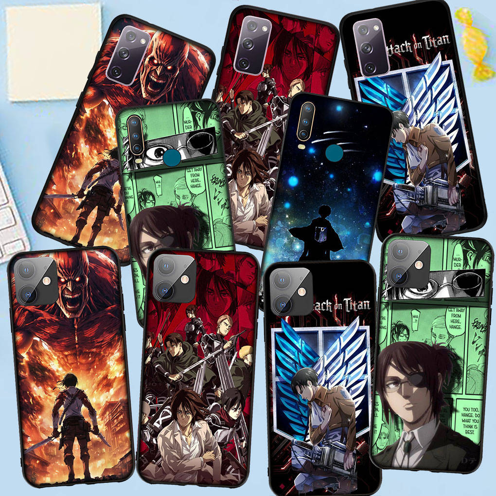 Чехол для телефона Samsung Galaxy S25 S24 S23 iPhone 16 15 Xiaomi Redmi Note 14 13 12 16E X Pro Max OPPO Moto Eren Jaeger Anime Levi Attack On Titan Cover