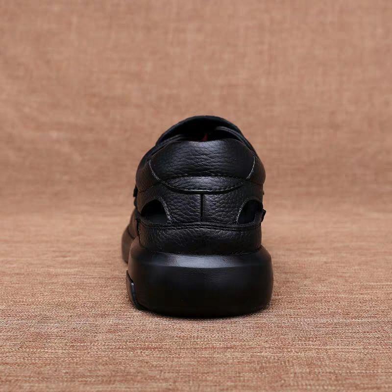 Summer Sandals Men's Fashion All-match Soft Bottom Soft Leather Non-slip Breathable Baotou Roman Sandals Tide