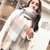 Women's Winter Casual Plaid Scarf Japanese Imitation Cashmere Thick Warm Scarf Scarf Shawl