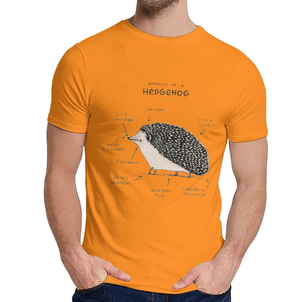For Male Tee Shirt Anatomy Of A Hedgehog Soft Harajuku Classic Round Neck Vintage T Shirt
