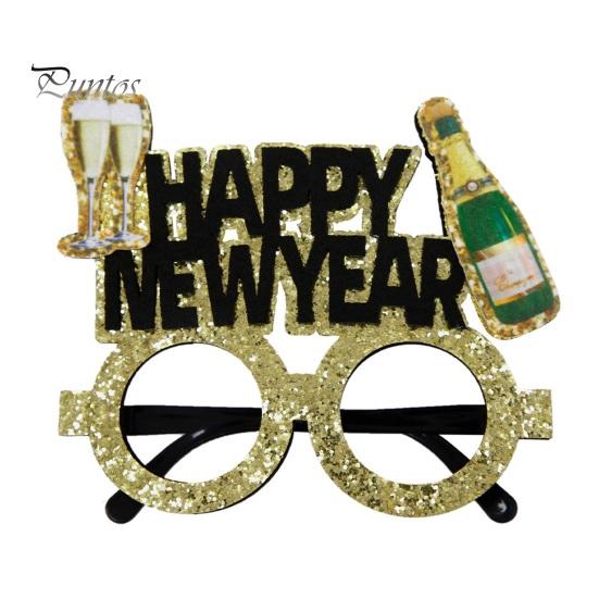 2024 новогодние украшения для вечеринки, очки, реквизит для фотографий, черные и золотые тематические рамки, оправы для очков с новым годом