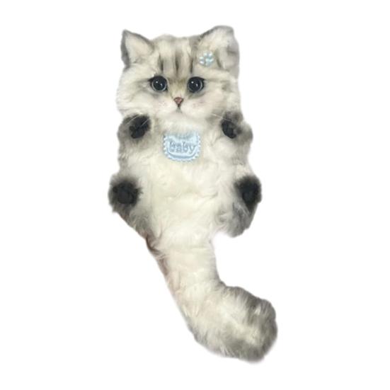 Набор для изготовления брелока-котенка своими руками, пушистая плюшевая игрушка-кошка, поделка с пошаговой инструкцией, набор мягких материалов