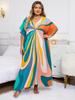 Bohemian Printed Plus Size Women Kaftan Robe Flattering Vibrant Color Caftan  Cover-up Moo Moo Dress Outfit  Wrap Q1546