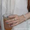 Layered Faux Pearl Bracelet Gray White Gradient Design Luxury Minimalist Jewelry Women