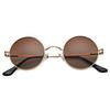 Солнцезащитные очки Pro Acme Small Round Polarized для мужчин и женщин, круглые ретро-очки с металлическим оттенком, хиппи, C7, градиент, золото, S, UV400, оправа/коричневые линзы. ,