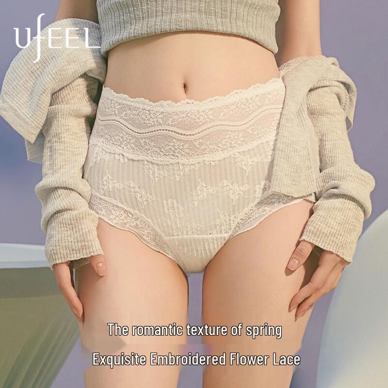 Женские кружевные трусы UFEEL с цветочным узором и высокой талией