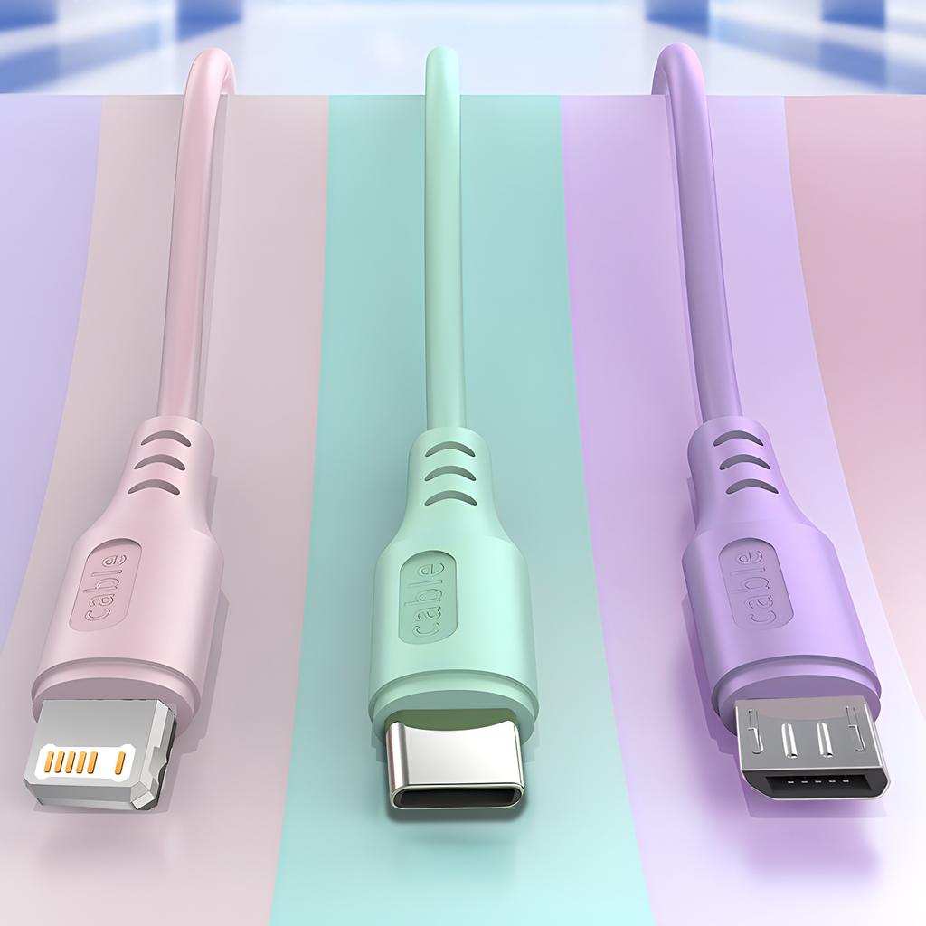 3-в-1 Кабель для быстрой зарядки Универсальный шнур-зарядка Тип C Micro USB Для iPhone Samsung Xiaomi Huawei