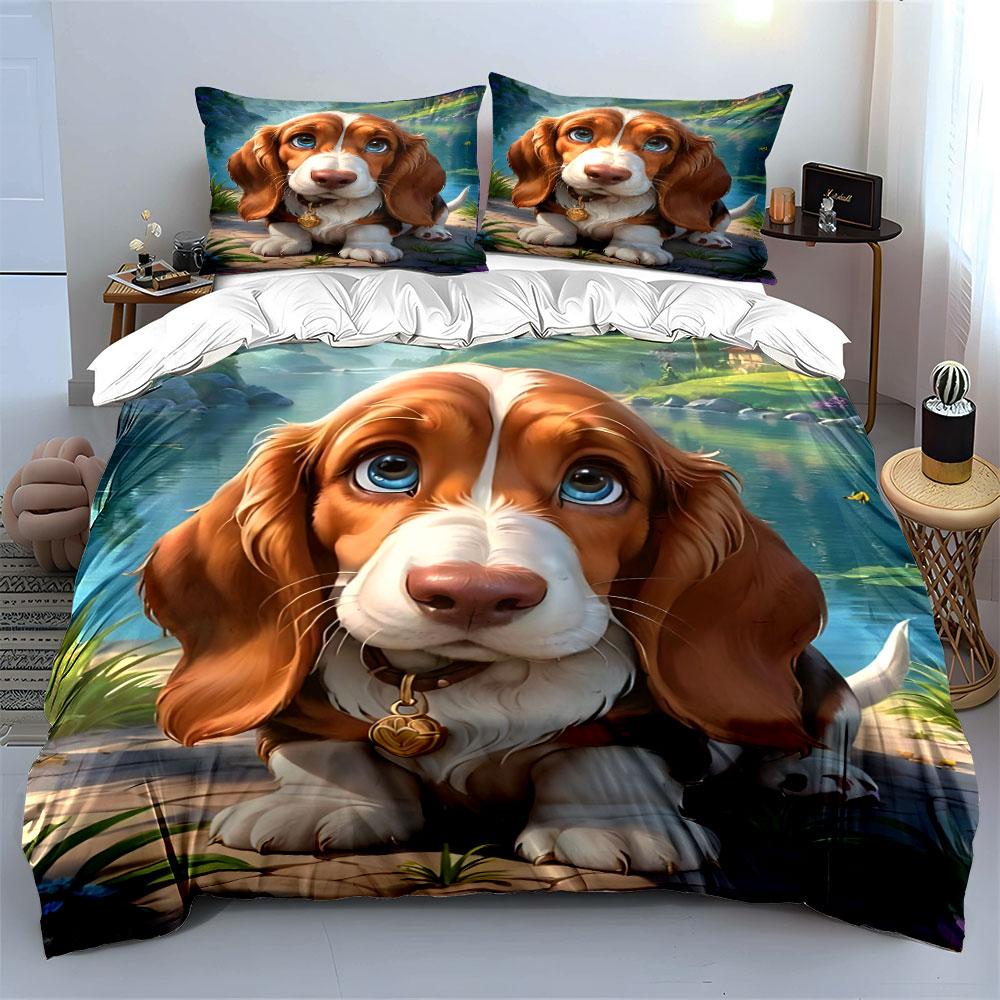 Adorable Puppy by Scenic Lake Bedding Duvet Cover Set (1*Duvet Cover 2*Pillowcases, without duvet insert)