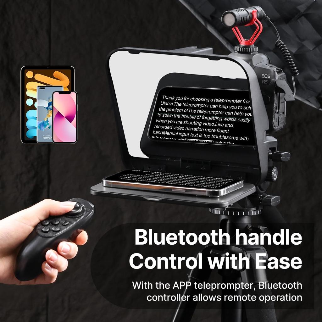 Ulanzi RT02 Universal Teleprompter for Tablets and Smartphones with Remote Control