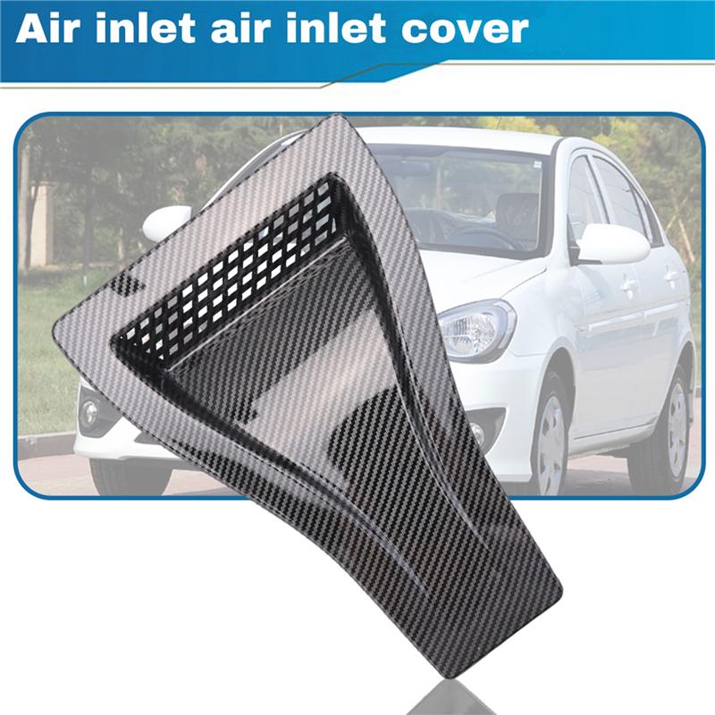 Universal Engine Hood Vent Louvers Air Scoop Bonnet Vent Air Intake Cover Carbon Look Car Parts Car Front Vent