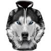 Spring Autumn Men's Junior Wolf Hoodie Fashion 3D Wolf Printing Loose Streetwear Funny Animal Street Hip Hop Casual Sweatshirt