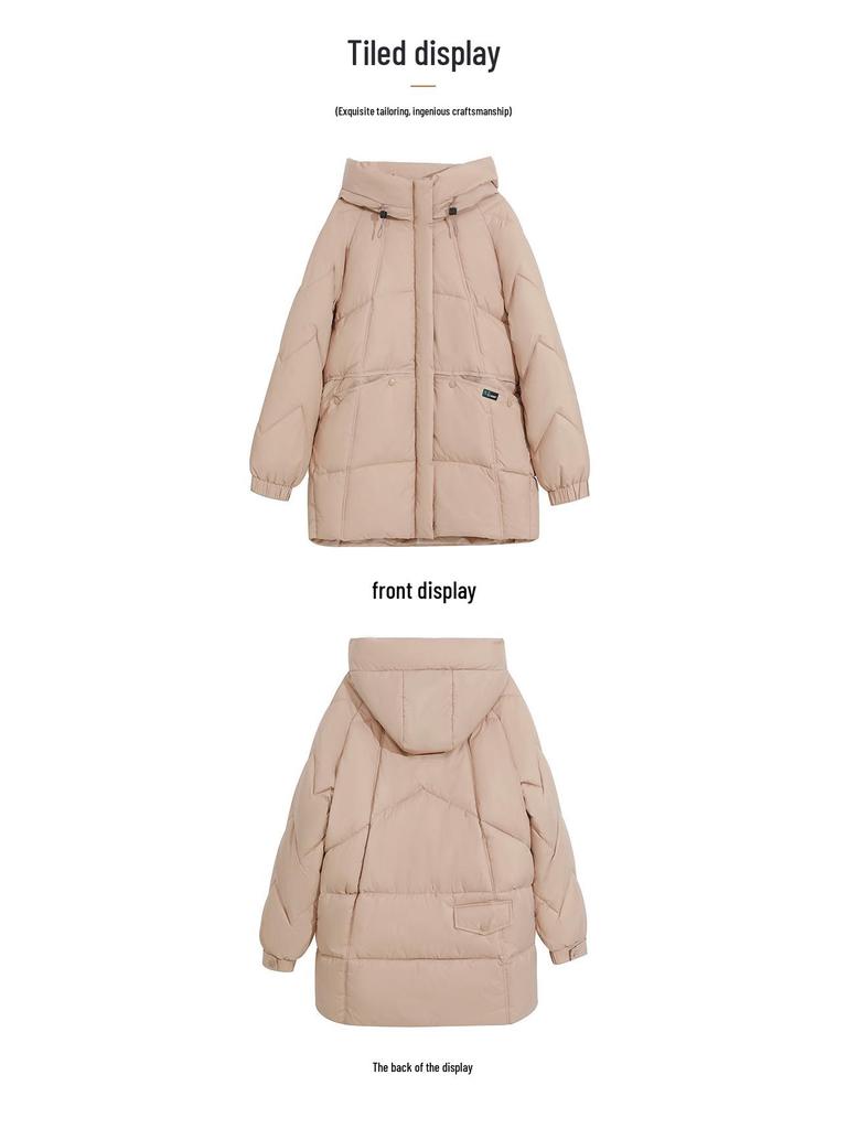 2024 Winter Plus Size Korean Style Mid-Length Thickened Cotton Coat for Women