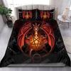 Dragon Printed Duvet Cover King Queen Western Magic Dragon Bedding Set Teen Adults Ancient Mythical Animal Polyester Quilt Cover