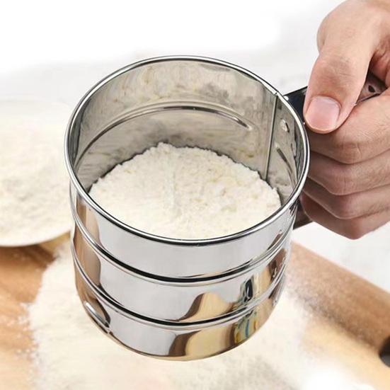 Ручное сито для муки из нержавеющей стали, простое в использовании, быстрое, удобное, антикоррозийное, креативное сито для муки для выпечки