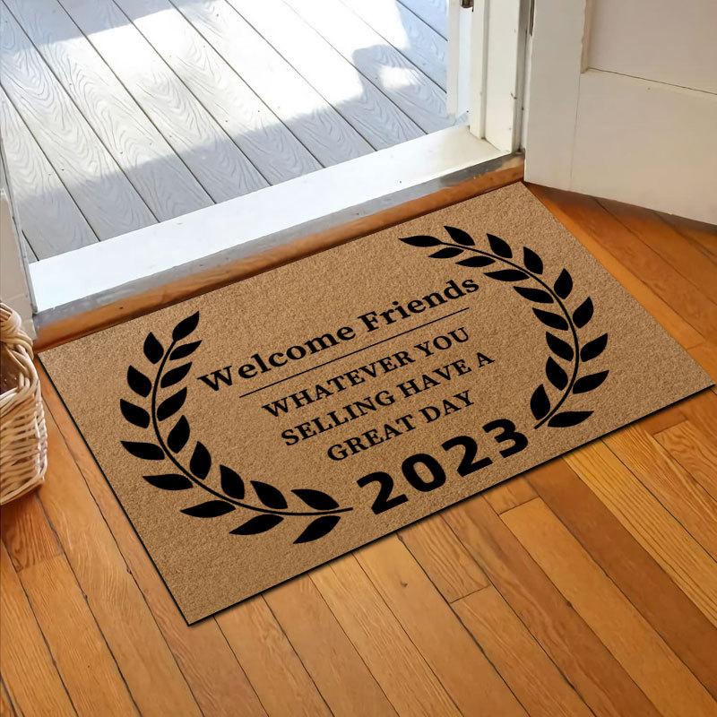 Имитация кокосового коричневого напольного коврика. Коврик для входной двери. Коврик для протирки пыли. Наружный напольный коврик. УФ-печать.