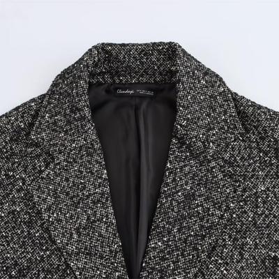 Женское свободное пальто в елочку с приспущенным плечом, осенне-зимняя модная верхняя одежда